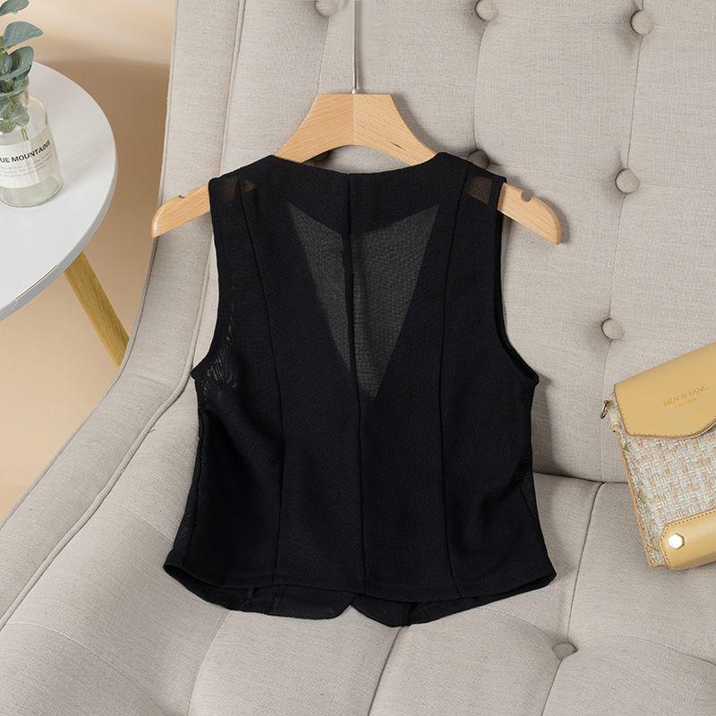 2025 Women's V-Neck Mesh Slimming Summer Vest