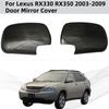 Для Lexus RX330 RX350 2003 2004 2005 2006 - 2009 Автомобильные аксессуары для боковых зеркал заднего вида Глянцево-черный Углеродный стиль наклейки-накладки