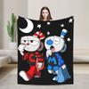 Cupheads Knitted Blanket Fleece Video Game Warm Throw Blanket for Outdoor Travel Bed Rug