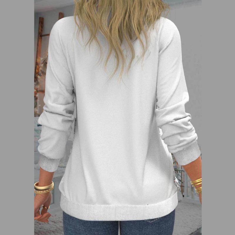 Женская модная повседневная футболка с длинным рукавом и круглым вырезом и топ