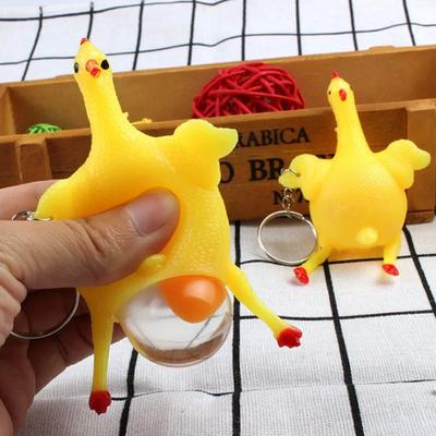 Забавная моти сквиши игрушка Яйцо курицы игрушки для снятия стресса Брелок Креативные Забавные Поддельные Хитроумные Гаджеты Игрушка Курица Брелок