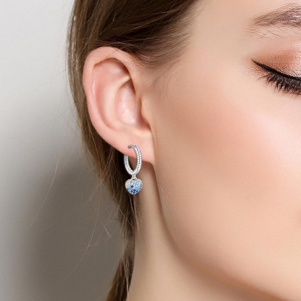 Серьги из серебра S925 Стиль Серия 'Сердце Любви' Женские Серьги-Кольца Праздничные Свадебные Изящные Украшения для Девочек Подарки