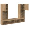 Wall Mounted TV Unit with LED Lighting 5 pcs Artisan Oak Wood Material