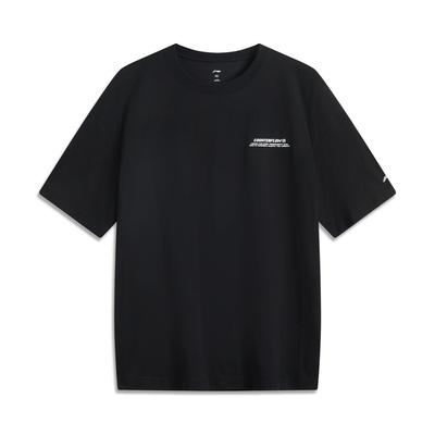 Li Ning Серия Outdoor CF Водоотталкивающая Однотонная С надписью Круглый вырез Ледяное ощущение Комфортная Антибактериальная Футболка с коротким рукавом Мужские футболки ATSV189-1