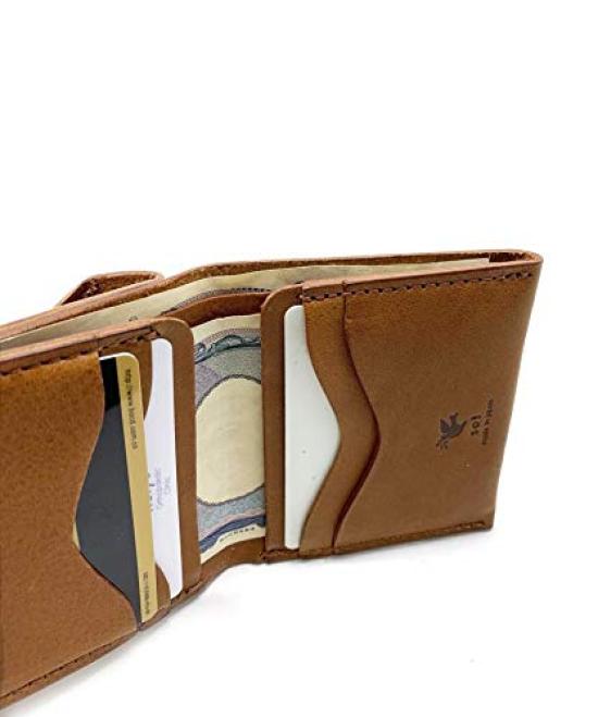 Minerva Box Leather Mini Wallet Compact Wallet Black [SOT] So-w-0181