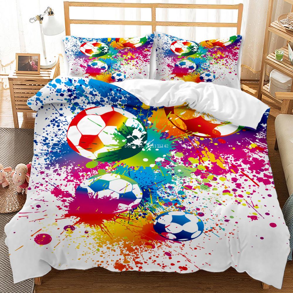 Футбол Спортивное одеяло Наволочка Большой размер Постельное белье Детская спальня для мальчиков Украшения King Queen Multisize Постельное белье