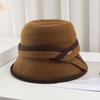 Autumn and winter fisherman's hat children's two-color splicing barrel hat fashionable versatile British retro shopping woolen basin hat
