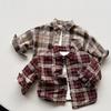 Kids' Velvet Plaid Shirt 2024: Retro Thick Winter Top for Boys & Girls