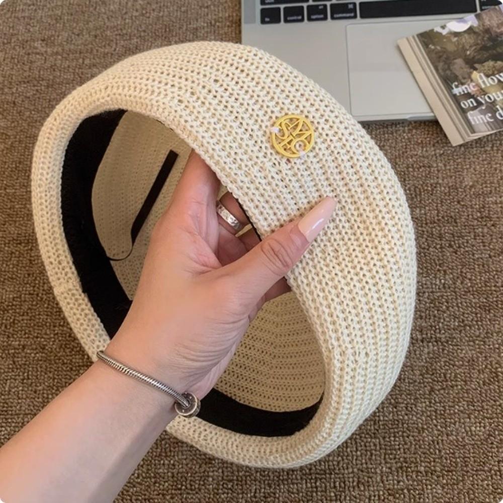 Thin Painter Berets Korean Beanie Cap Vintage Hollow Knitted Beret  Summer and Autumn