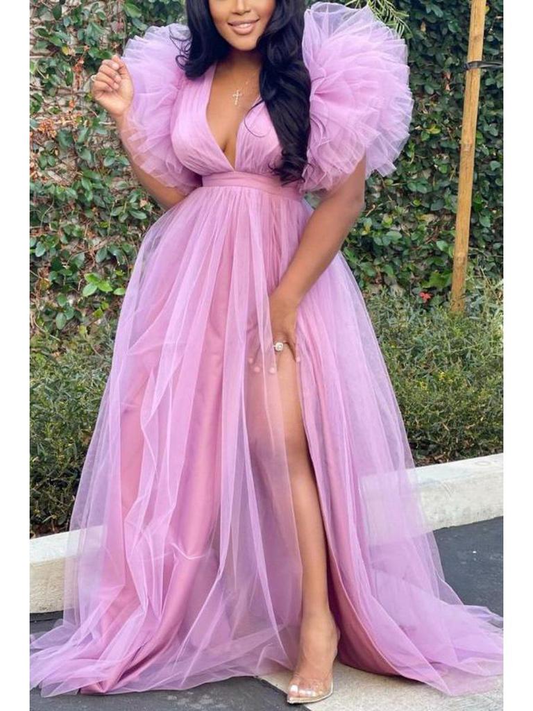 Свободное платье-трапеция в европейском и американском стиле из сетки, большой размер, коллекция весна-лето 2021 г.