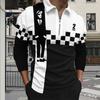 Рубашки поло мужские с длинным рукавом черно-белые с принтом мага новые мужские рубашки поло с длинным рукавом на молнии футболка топ