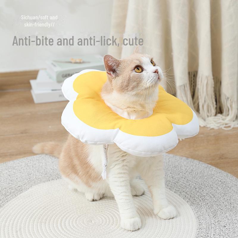 Ошейник для животных Sunflower Pet Recovery Collar — оголовье против облизывания для собак и кошек.