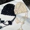 Tassel Hollowed Out Knitted Hat Floral Weave Cap Retro Bohemian Style Beanies  Outdoor