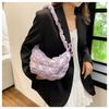Ielgy Korean Pleated Cloud Bag Dumpling Bag High-End Feel Bright Color One-Shoulder Armpit Fashion Commuter Messenger Bag