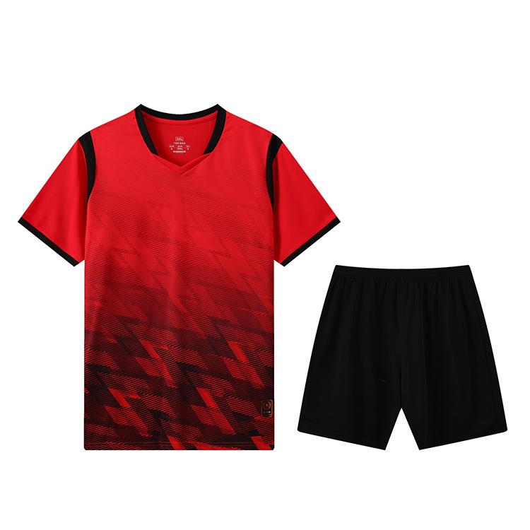 Football Jersey Set Men'S Summer Adult Game Jersey Training Jersey Children'S Quick-Drying Short-Sleeved Digital Printed Jersey