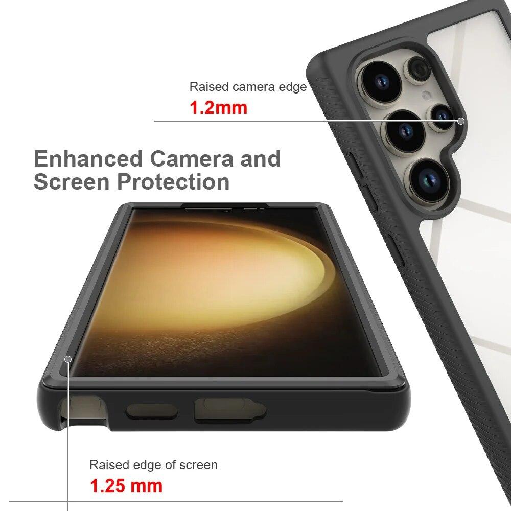 Гибридный прочный защитный чехол для Samsung Galaxy S24 Ultra Case S24 + противоударный бампер Прозрачный кристалл задняя крышка S24 Plus Funda