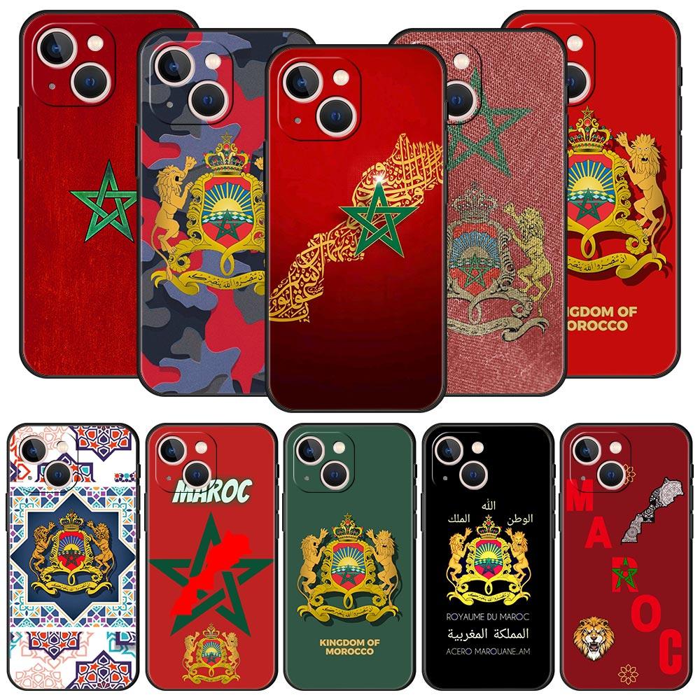 Флаг Марокко Maroc Morocco Паспорт Чехол для телефона iPhone 17 16 15 Pro Max 11 12 13 14 7 8 Plus SE 2020 X XR XS Чехол Черный
