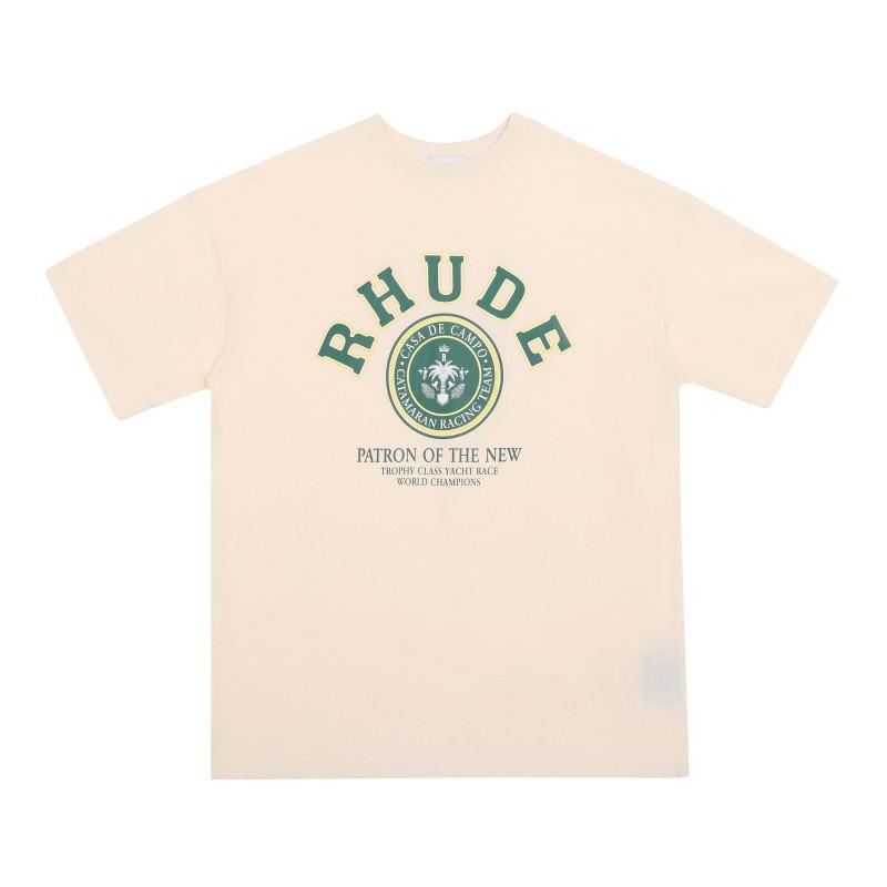 High Street Oversize Couple T-Shirt American Streetwear Print YYZP RHUDE Short Sleeve Tee Teens