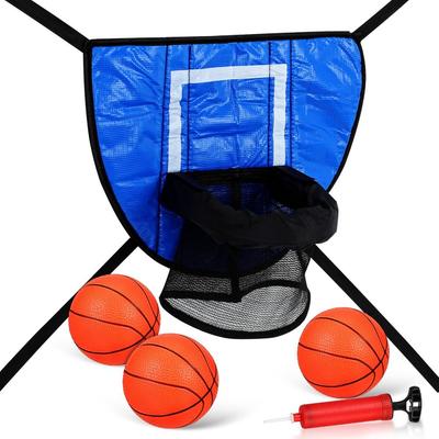 Foldable Trampoline Basketball Hoop Kit Multipurpose Basketball Toss Game Indoor Outdoor