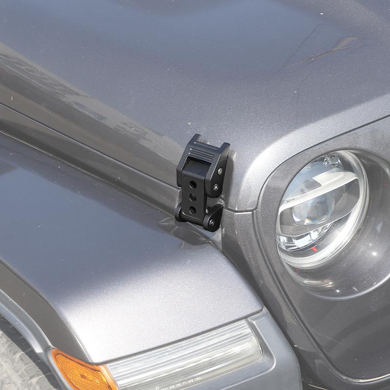Engine Hood Latches Locking Hood Catch Kit Aluminum Alloy Hood Locks Compatible with Jeep Wrangler JK JL JT