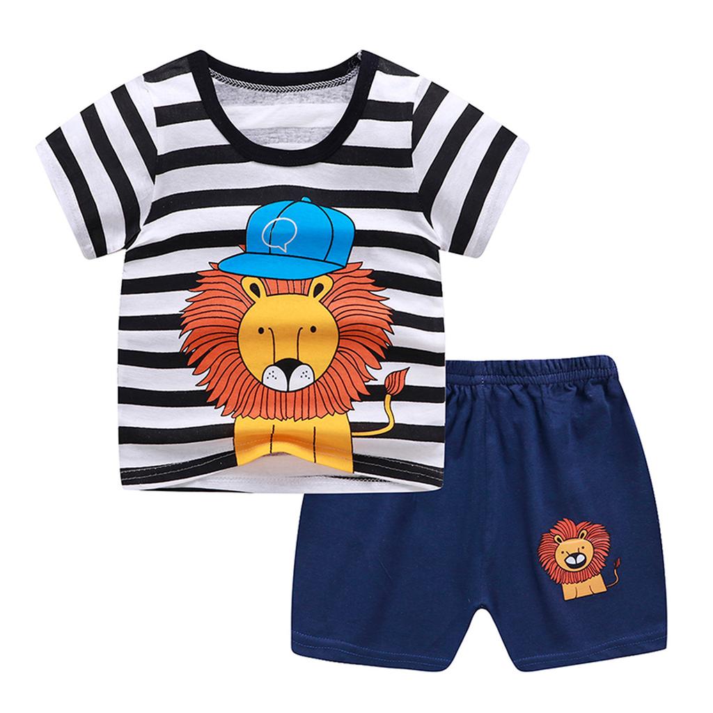 Комплект одежды: футболка с короткими рукавами и шортами для маленьких мальчиков и девочек, От 0 до 5 лет