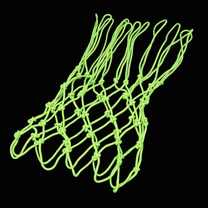 1Pc Glowing In The Dark Basketball Net Portable Durable Nylon Net Fluorescent Green Standard Basketball Sport Training Net