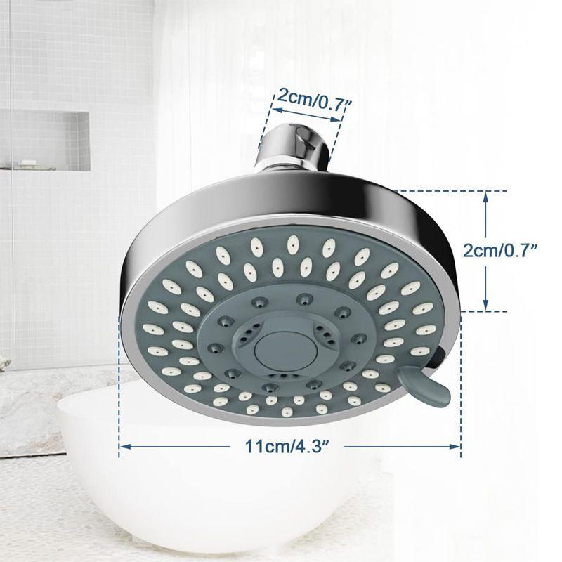 5-function high-pressure chrome replacement shower head for bathroom