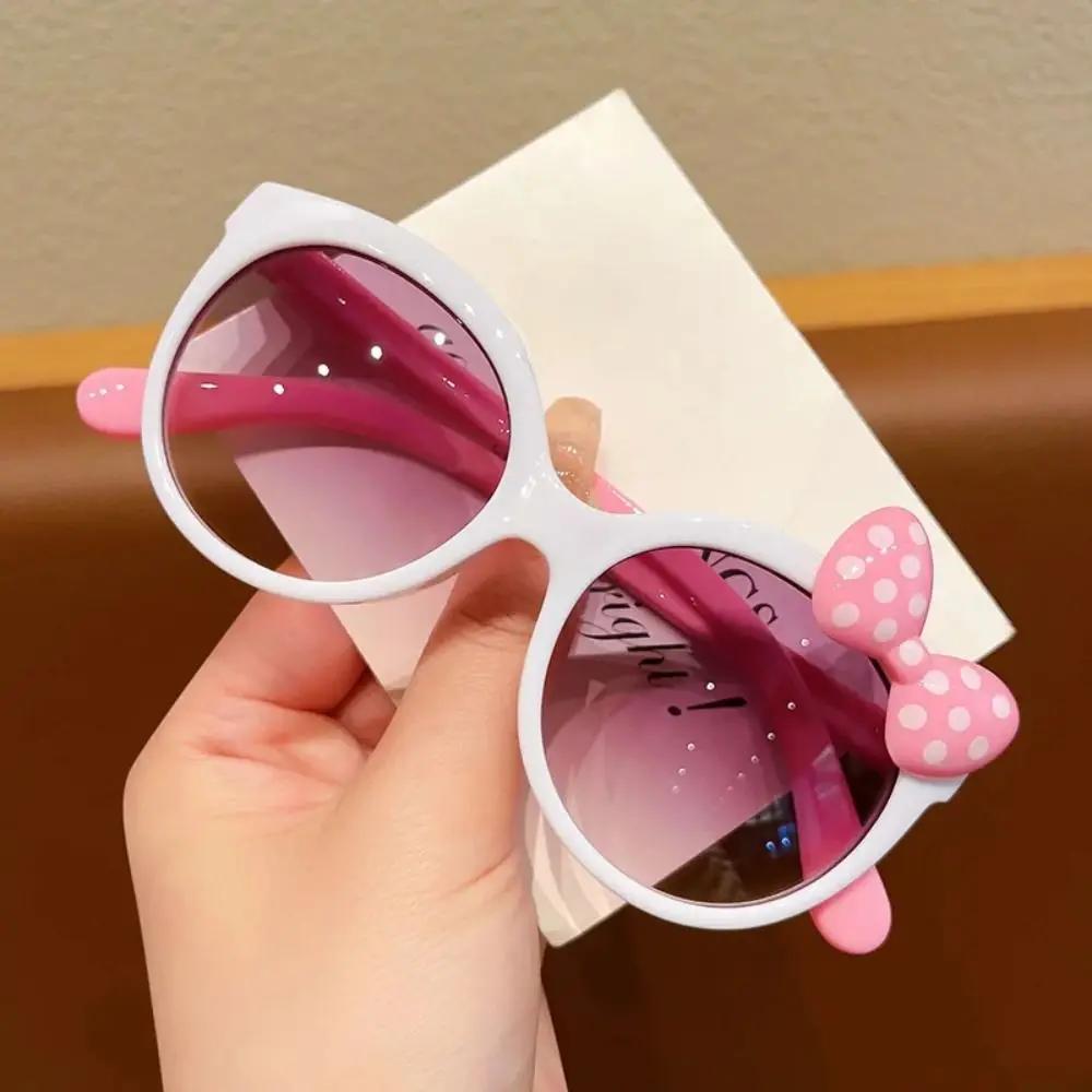 New Plastic Bow Decorated Sunglasses Ultraviolet-Proof Shades Kids Sunglasses Sun Protection Round Frame Kids Eyewear For Party