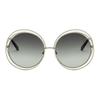 Chloe Retro Fashion Large Frame Metal Round Sunglasses Unisex sunglasses Gold CH114SD