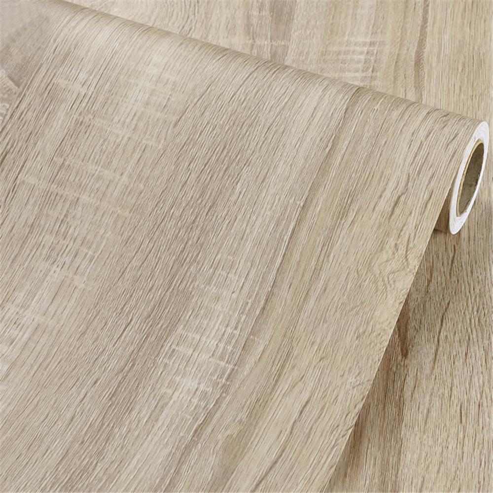 ПВХ Наклейки под дерево Шкаф Платяной шкаф Стол Мебель Ремонт Обои Самоклеящиеся Водонепроницаемые Обои Домашний декор