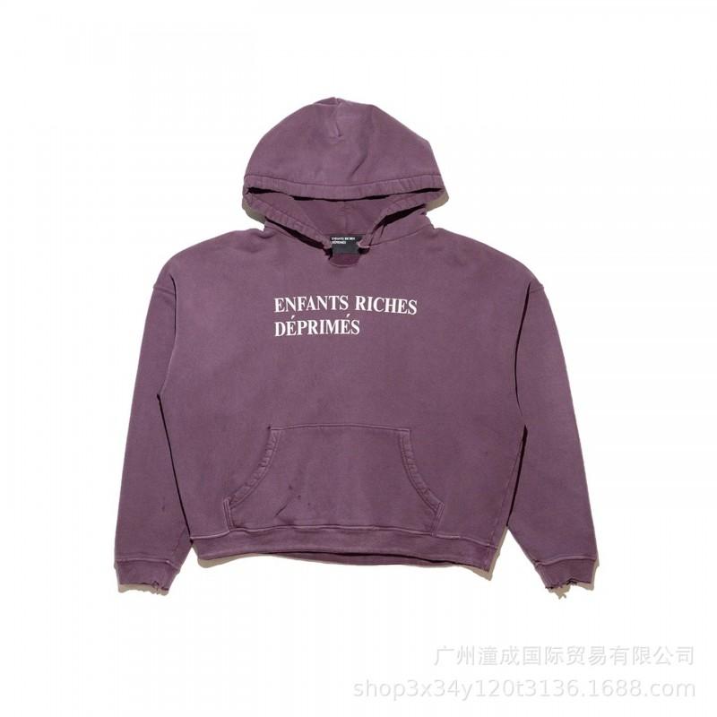 Oversized Washed Cotton Hoodie With Letter Print Unisex Streetwear Fall Casual Sweatshirt