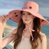 Anti-UV Wide Brim Sun Hat Double Sided Sun Protection Cap Fashion Seaside Beach Cap Girls