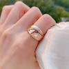 Kinel Glossy Rose Gold Color Rings For Women Big Size Luxury Rings