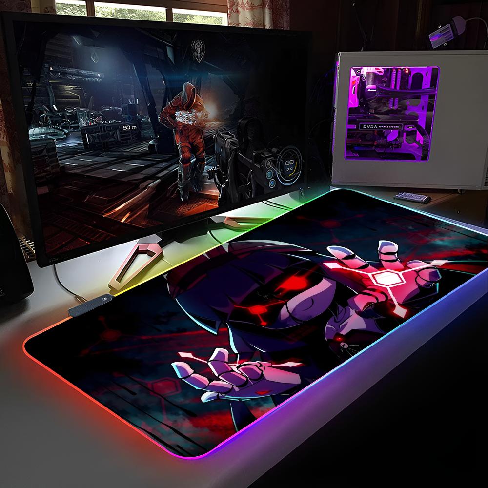Игровой коврик для мыши M-Murder Drones Коврик для мыши с RGB-подсветкой Коврик для мыши для ноутбука Коврик для мыши для геймера на ноутбуке Игровые аксессуары для компьютерного стола