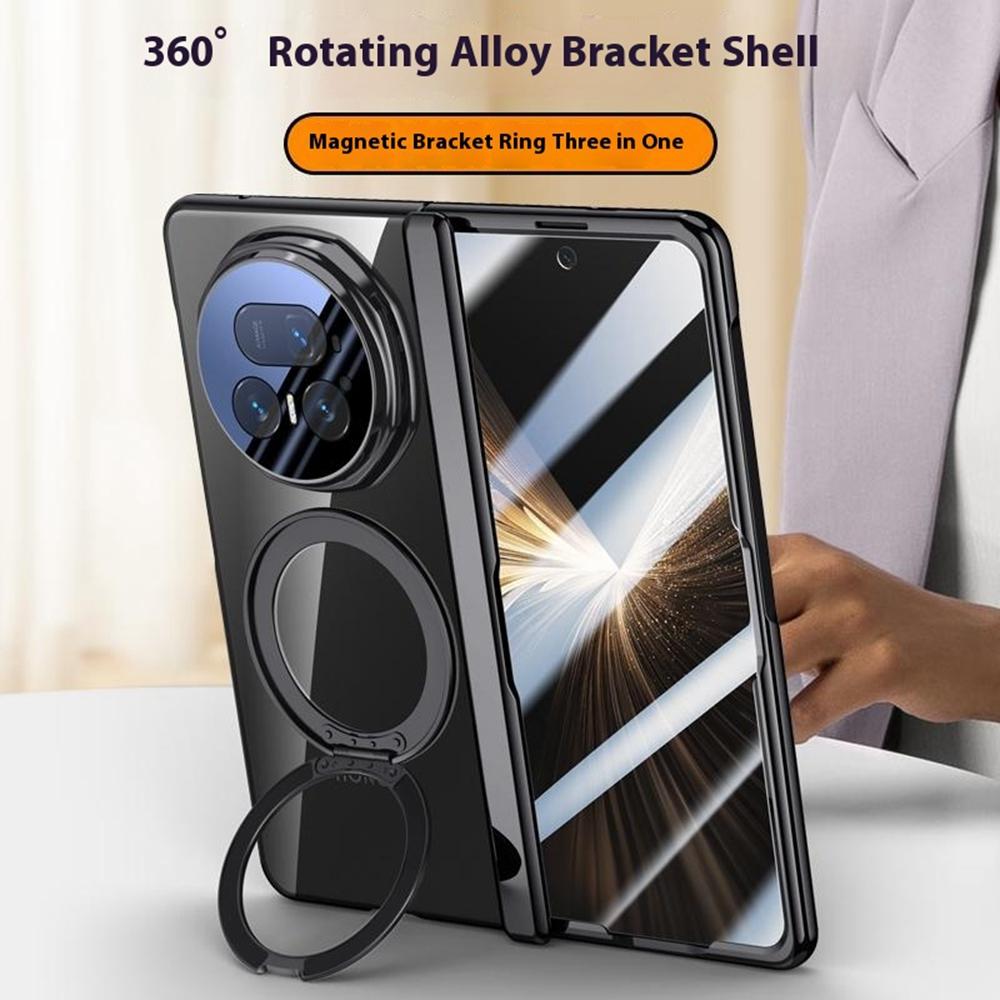 Чехол для Honor Magic V5 5G, совместимый с MagSafe, подставка, гальванизированный ПК чехол для телефона с защитной пленкой для экрана