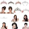 Регулируемая корона принцессы с блестящими стразами, украшения для волос, подходит для вечеринок по случаю дня рождения, свадеб и косплея