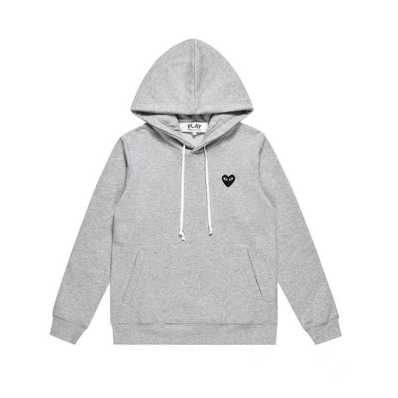 CDGplay Hoodie Couples Winter Heart Print Stand Collar Zip Sweatshirt Men Women