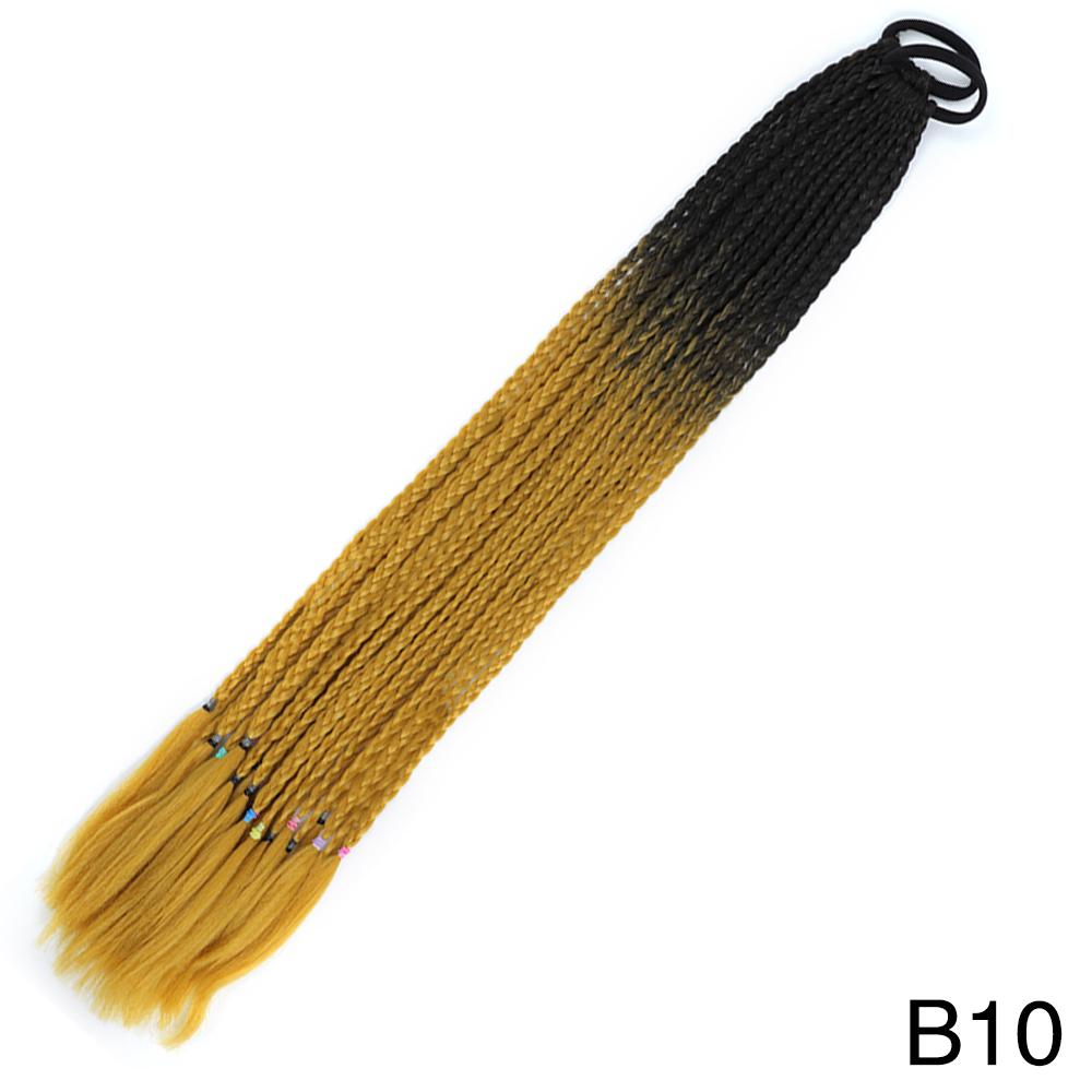 MERISIHAIR Синтетические длинные прямые градиентные цвета, грязный плетеный хвост, эластичная резинка, плетение, конский хвост, наращивание волос для девочек