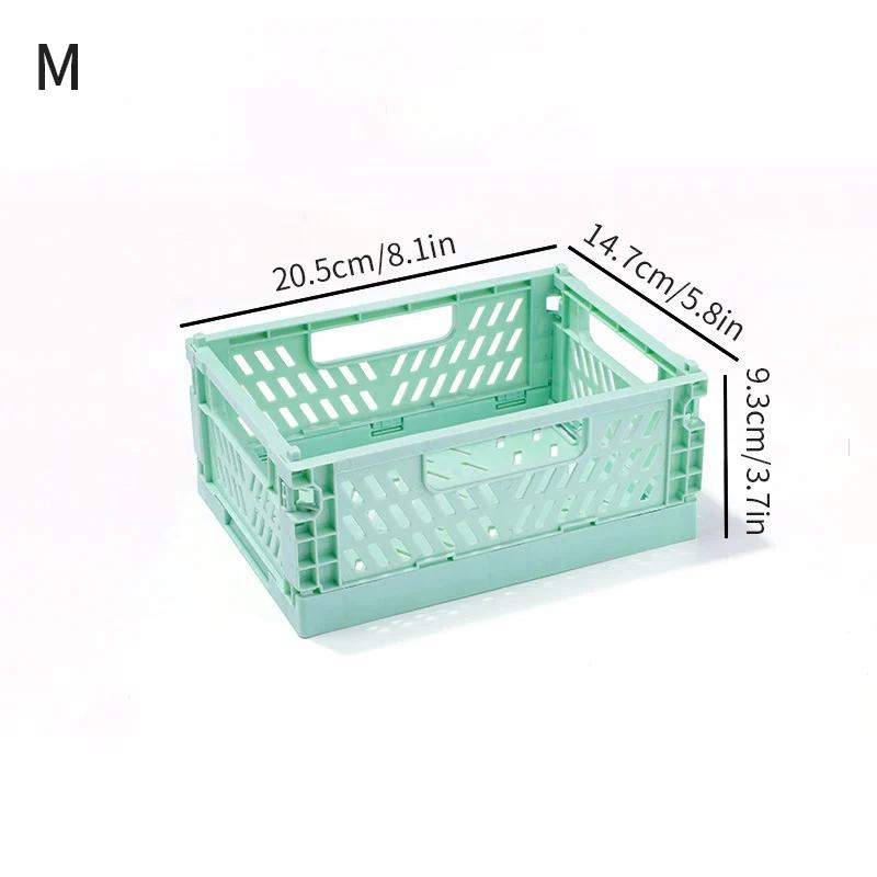 1-3pcs Plastic Foldable Storage Crate Folding Box Basket Stackable Jewellery Toys Boxes Organizer Cosmetic Drawer Case Portable