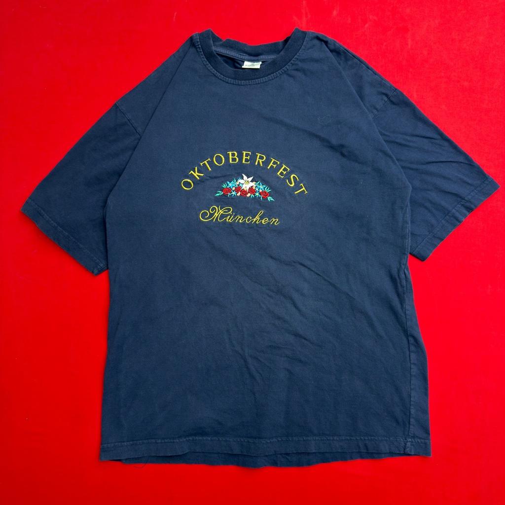 Oktoberfest München Embroidered Navy Blue Graphic T-Shirt Mens XL Munich Germany Unisex T-Shirt