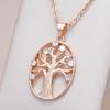 Ожерелье с подвеской «Счастливое дерево» цвета розового золота для женщин, подвеска из натурального циркона для женщины, винтажные повседневные изысканные украшения