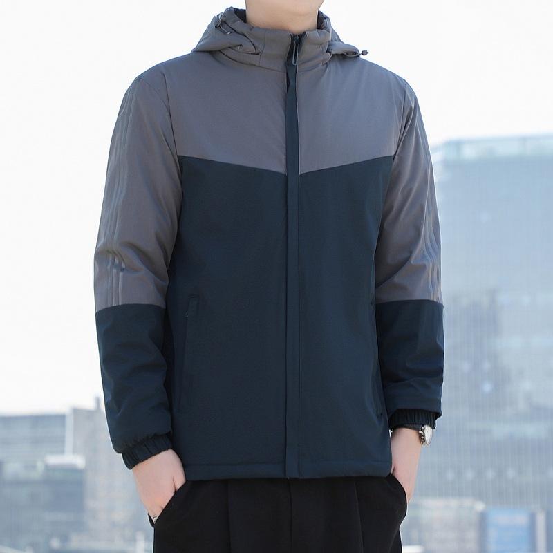 Новая мужская бархатная куртка с капюшоном, на хлопковой подкладке, свободного кроя большого размера, молодежная повседневная куртка на хлопковой подкладке