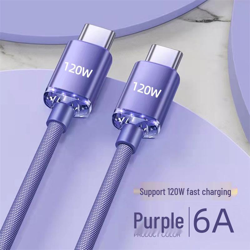 Jingyao 120W Dual Type-C Fast Charging Cable for Apple 15 and Huawei Honor 6A Flash Charging