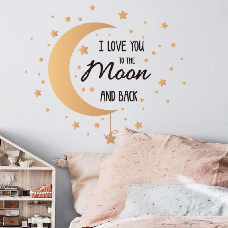 Romantic Moon Star Wall Sticker Wall Decor For Bedroom Living Room Removable PVC Wall Sticker Sticker On Wall Home Decor