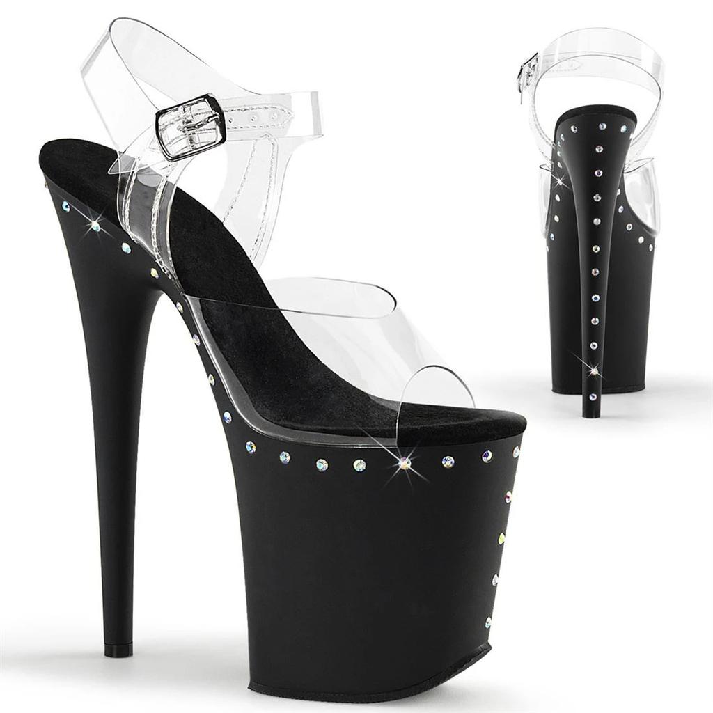 20 см инкрустированные стразами водонепроницаемые сандалии на высоком каблуке/высоком каблуке