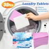 30Pcs Laundry Tablets Strong Decontamination Laundry Detergent Sheet Underwear Clothes Cleaning Detergent Laundry Bubble Paper