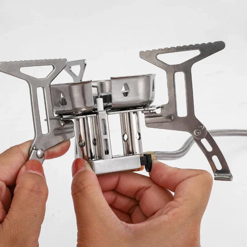 3500 Вт Кемпинговая газовая плита Портативная складная походная походная плита Туристическое снаряжение для приготовления пищи Походная газовая плита для пикника