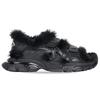 Balenciaga Сандалия на тракторной подошве Искусственный мех Черный 668561W3CQ31000
