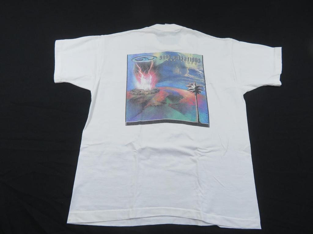 Good Vibrations Surf Shops T-Shirt Double-Sided White Sz XL 1990s