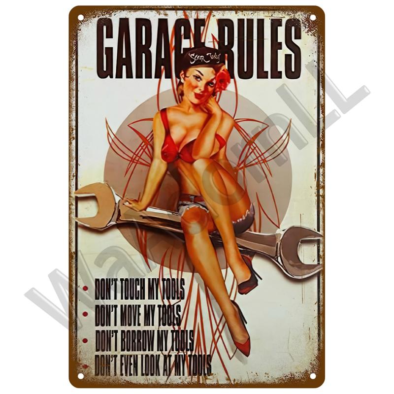 Винтажная жестяная табличка Металлический постер Ретро Автозапчасти Металлическая табличка Для гаража Мастерской Вывеска Автозапчасти Домашний Настенный Декор Декоративная тарелка